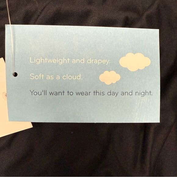 New With Tags MUK LUKS Cloud Knit Short Sleeve Empire Lounge Dress Black, Large - Picture 9 of 12